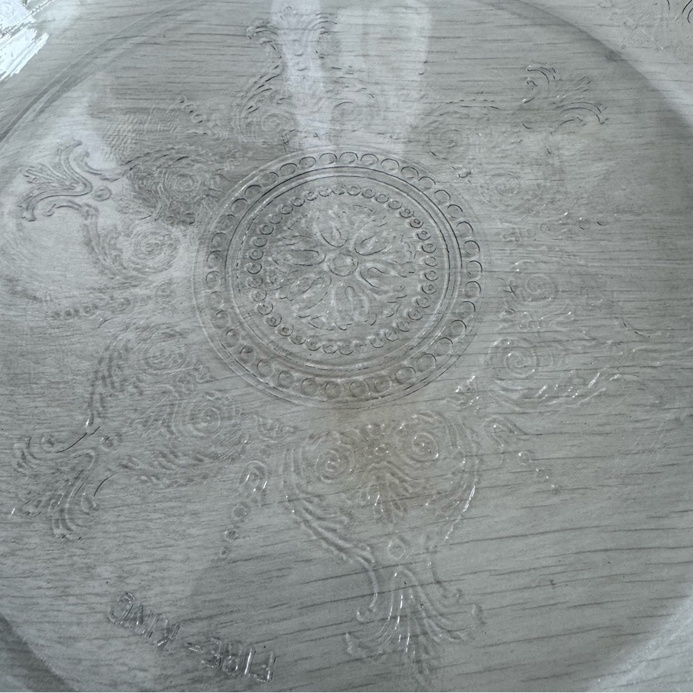 Fire-King Philbe Pattern Sapphire Blue Embossed Pattern Pie Plate Dish 9 inch - Picture 3 of 5